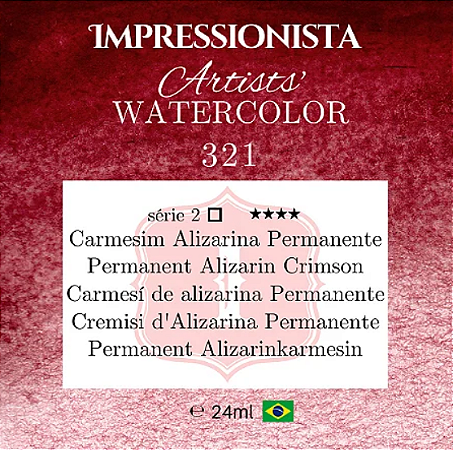 Tinta Impressionista Watercolors Artist's S2 24ml - 321 Carmesim Alizarina Permanente