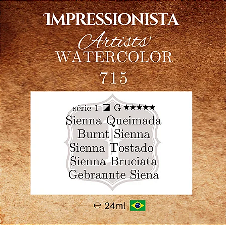 Tinta Impressionista Watercolors Artist's S1 24ml - 715 Sienna Queimada