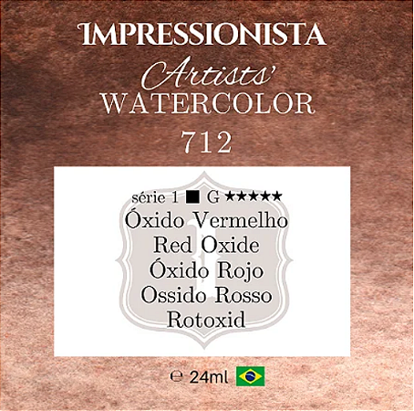 Tinta Impressionista Watercolors Artist's S1 24ml - 712 Óxido Vermelho