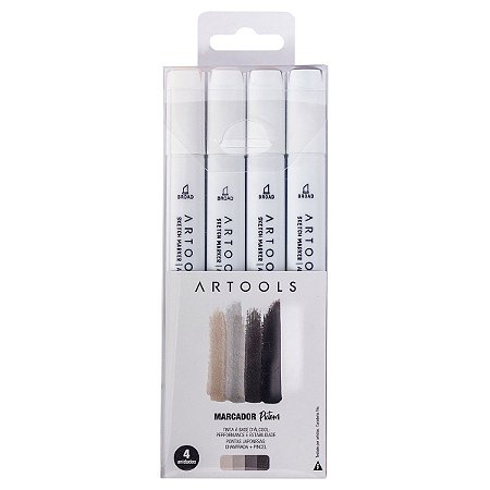 Marcador À Base De Álcool Sketch Pictom Artools – 4 Tons de Cinza Quente