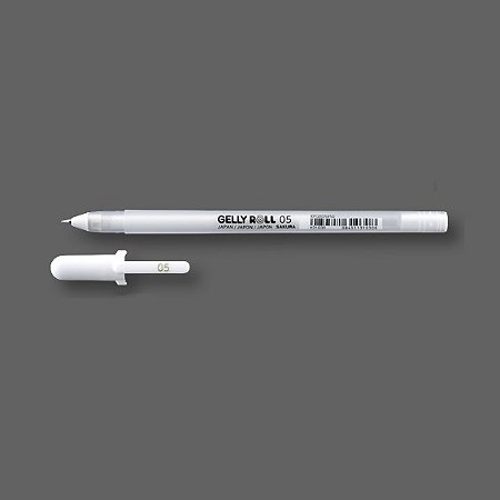 Caneta Gel Gelly Roll Fino 0.5mm - BRANCO -Uso Artísitico/Profissional