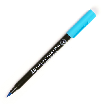 Caneta Marcador Koi Coloring Brush Azul Sky - Ponta Pincel/Brush