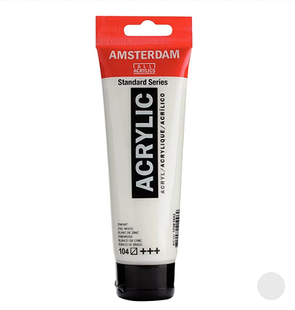 Tinta Acrílica Série Standard Amsterdam 120 ml - Zinco Branco 104
