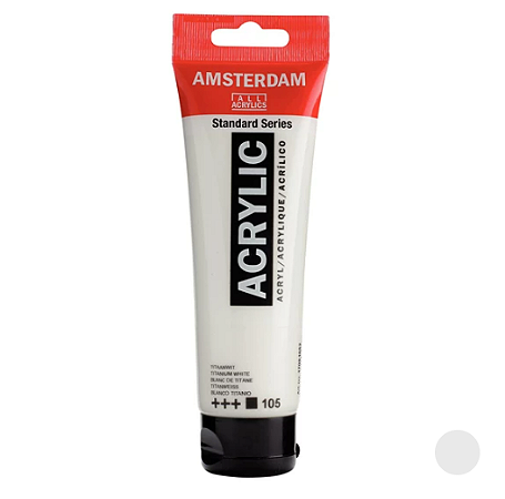 Tinta Acrílica Série Standard Amsterdam 120 ml - Branco Titânio 105