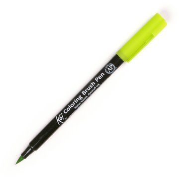 Caneta Marcador Koi Coloring Brush Verde Limao - Ponta Pincel/Brush