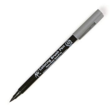 Caneta Marcador Koi Coloring Brush Cinza Dark Cool - Ponta Pincel/Brush