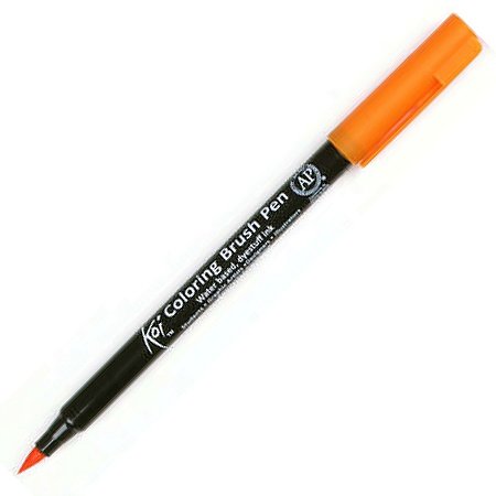 Caneta Marcador Koi Coloring Brush Laranja - Ponta Pincel/Brush