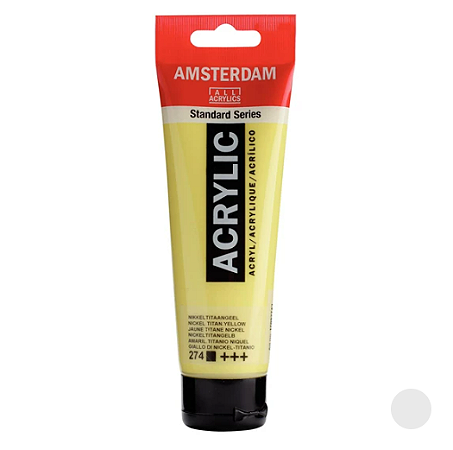 Tinta Acrílica Série Standard Amsterdam 120 ml - Níquel Titânio Amarelo 274