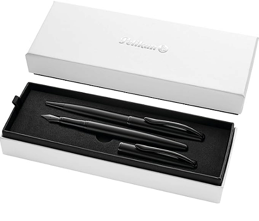Set Caneta Tinteiro e Esferográfica Pelikan Jazz - Preto