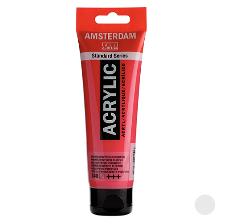 Tinta Acrílica Série Standard Amsterdam 120 ml - Permanente Vermelho Roxo 348