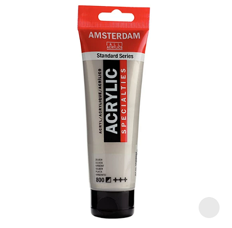 Tinta Acrílica Série Standard Amsterdam 120 ml - Prata 800