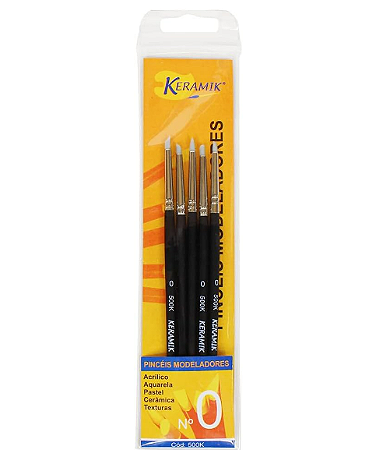 Pincel Modelador de Silicone 05 Peças Keramik - N° 0