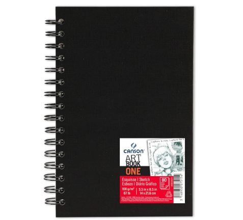 Caderno Canson A5 100g Sketchbook Capa Dura ArTBook One Espiral 80 Folhas