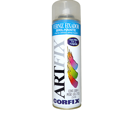 Verniz Spray Brilhante Fixador Artfix Aerosol Corfix - 300mL