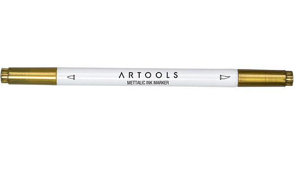Marcador Metálico Ponta Dupla Artools - Ouro