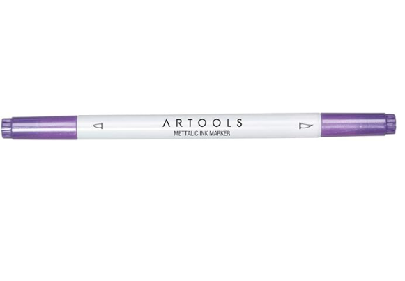 Marcador Metálico Ponta Dupla Artools - Roxo