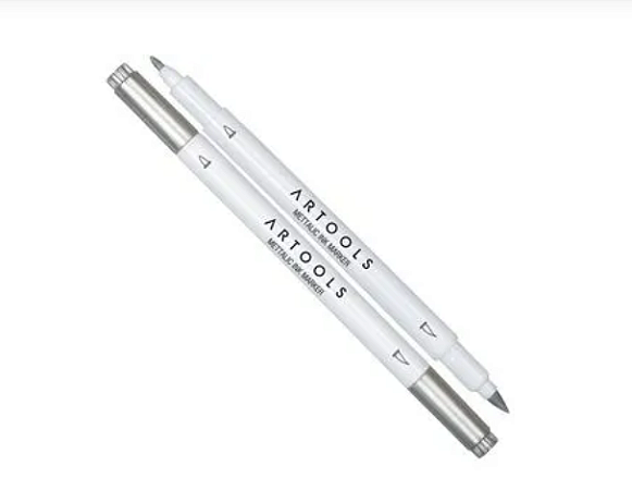 Marcador Metálico Ponta Dupla Artools - Prata