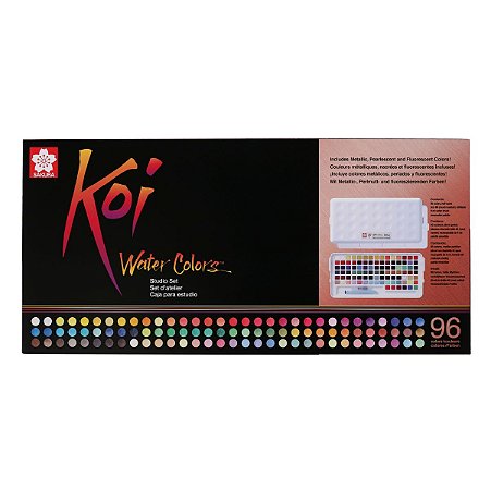 Estojo Aquarela Artístico Pastilhas KOI-Sakura - 96 Cores