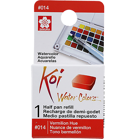 Refil De Aquarela Em Pastilha Koi Water Colors -  MATIZ ESCARLATE #014- Uso Profissional