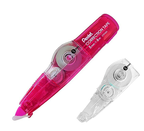 Fita Corretiva Pentel Rosa + Refil