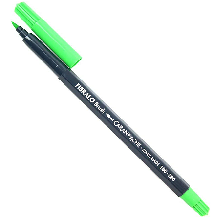 Caneta Aquarelável Caran d'Ache Fibralo Brush - 230 Verde