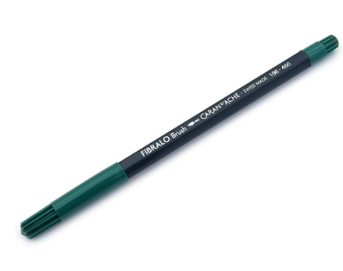 Caneta Aquarelável Caran d'Ache Fibralo Brush - 460 Verde Escuro