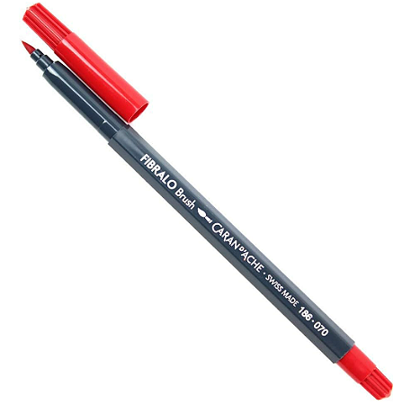 Caneta Aquarelável Caran d'Ache Fibralo Brush - 070 Vermelho