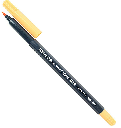 Caneta Aquarelável Caran d'Ache Fibralo Brush - 541 Amarelo Pele