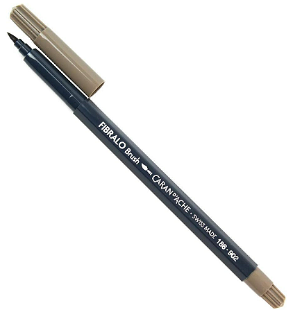 Caneta Aquarelável Caran d'Ache Fibralo Brush - 902 Cinza Quente