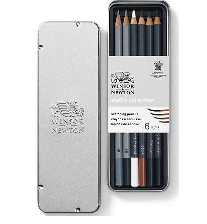 Set Lápis Sketching Winsor & Newton Studio Collection - 6 Peças