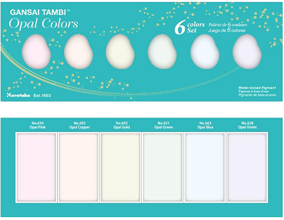 Conjunto Pigmento Aquarela Gansai Tambi Kuretake - 6 Cores