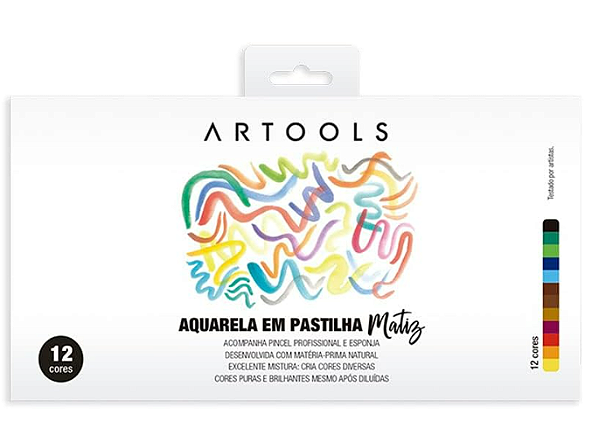 Aquarela em Pastilha Matiz Artools - 12 Cores
