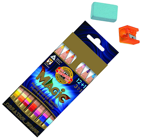 Lápis de Cor Triangular Jumbo Magic Koh-I-Noor - 15 Unidades