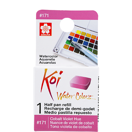 Refil De Aquarela Em Pastilha Koi Water Colors - MATIZ VIOLETA COBALTO #171- Uso Profissional