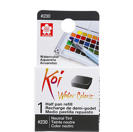 Refil De Aquarela Em Pastilha Koi Water Colors - MATIZ NEUTRO #230- Uso Profissional