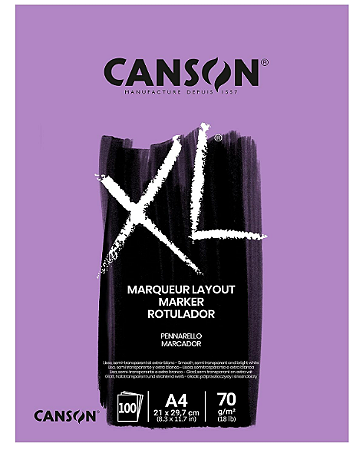 Bloco XL Marker Canson A4 - 70g/m² 100 Folhas