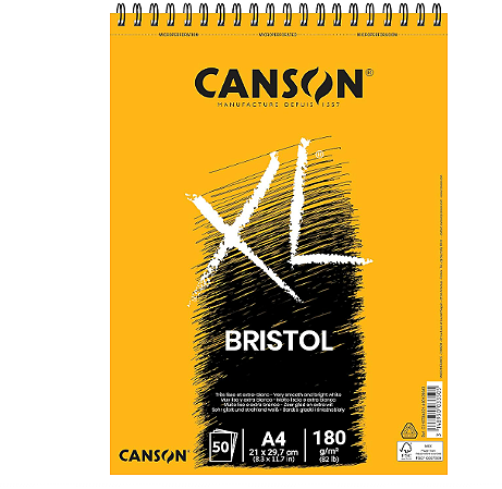 Bloco XL Bristol Canson A4 - 180g/m² 50 Folhas