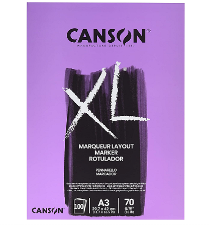 Bloco XL Marker Canson A3 - 70g/m² 100 Folhas