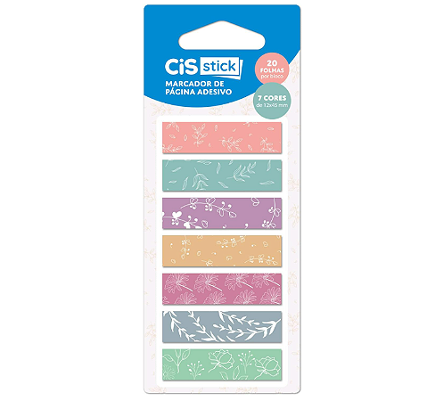 Marcador de Página Adesivo CiS 45x12mm - 20 Folhas por Bloco