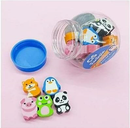 CIS Mini Borracha Fantasia Animais - Pote com 20 unidades