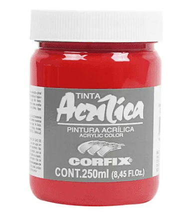 Tinta Acrílica Corfix 250ml  - 129 Vermelho Cadmio