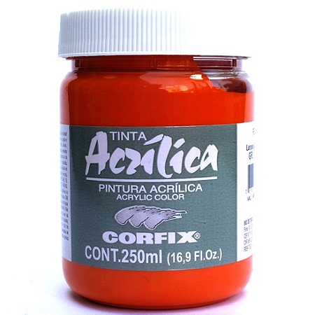 Tinta Acrílica Corfix 250ml  - 126 Laranja Cadmio