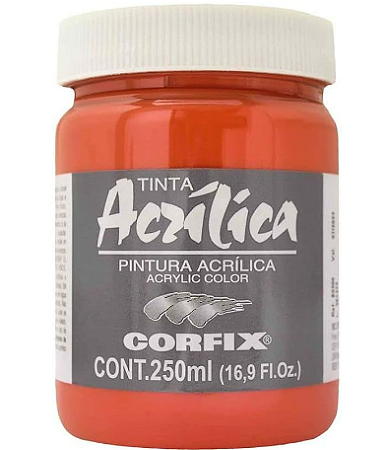 Tinta Acrílica Corfix 250ml  - 128 Vermelho Cadmio Claro Imit.