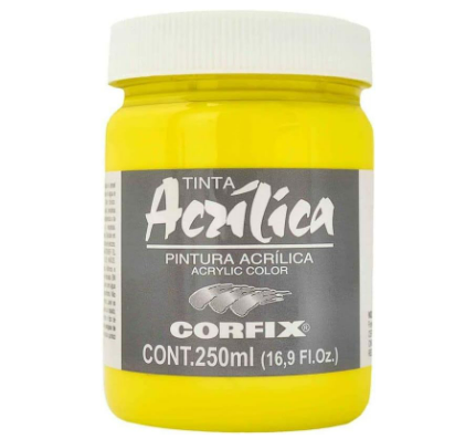 Tinta Acrílica Corfix 250ml - 50 Amarelo Claro