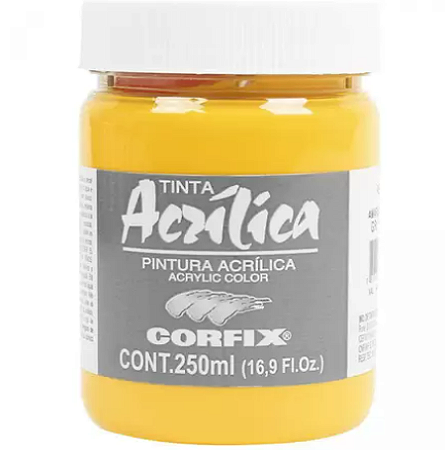 Tinta Acrílica Corfix 250ml - 51 Amarelo Escuro