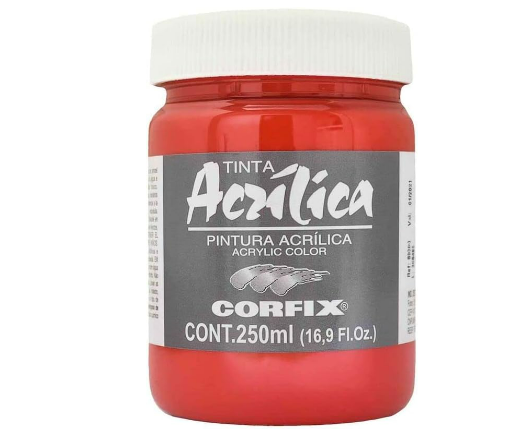 Tinta Acrílica Corfix 250ml - 58 Laca Gerânio