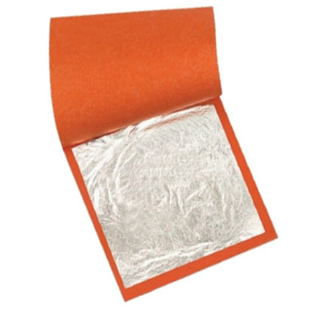 Folha de Prata Imitação Para Douração e Restauro 14x14cm 1000 Folhas