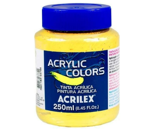 Tinta Acrílica Acrylic Colors Acrilex 250ml - G1 Amarelo de Cadmio Claro 340