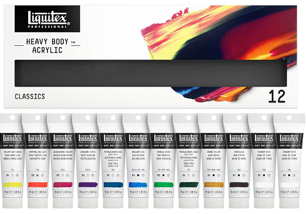 Estojo Tinta Acrílica Profissional Liquitex 59ml - 12 Cores