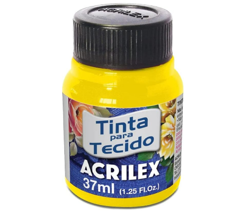 Tinta Para Tecido Fluorescente Acrilex 37ml - 102 Amarelo Limão